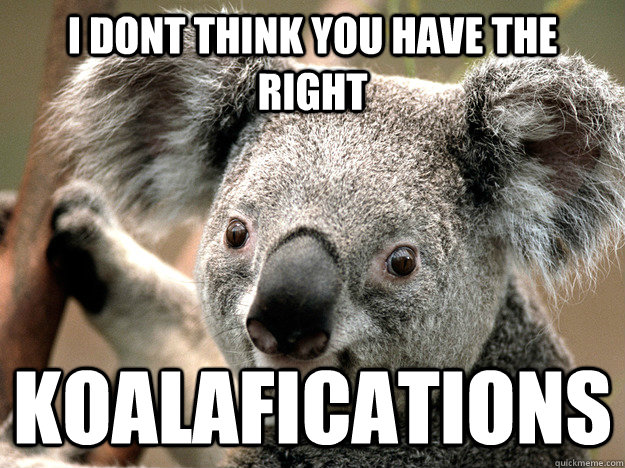 i dont think you have the right Koalafications  