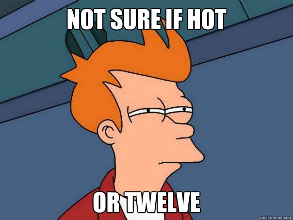 not sure if hot or twelve  Futurama Fry