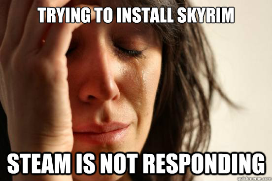 Trying to install Skyrim Steam is not responding  First World Problems