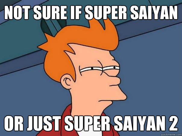 Not sure if super saiyan Or just super saiyan 2  Futurama Fry