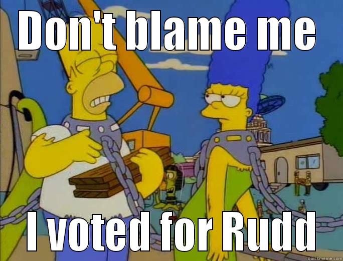 Don't blame me - DON'T BLAME ME  I VOTED FOR RUDD Misc