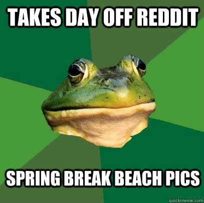 Takes day off reddit Spring break beach pics - Takes day off reddit Spring break beach pics  Foul Bachelor Frog