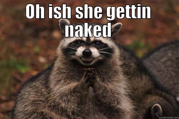 OH ISH SHE GETTIN NAKED  Evil Plotting Raccoon