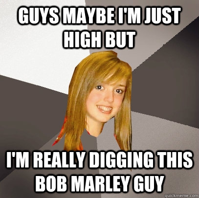 guys Maybe i'm just high but i'm really digging this bob marley guy  Musically Oblivious 8th Grader