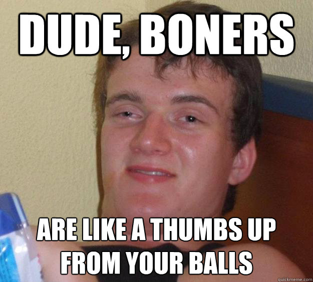 Dude Boners Are Like A Thumbs Up From Your Balls 10 Guy Quickmeme 