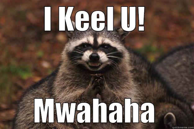 I KEEL U! MWAHAHA Evil Plotting Raccoon