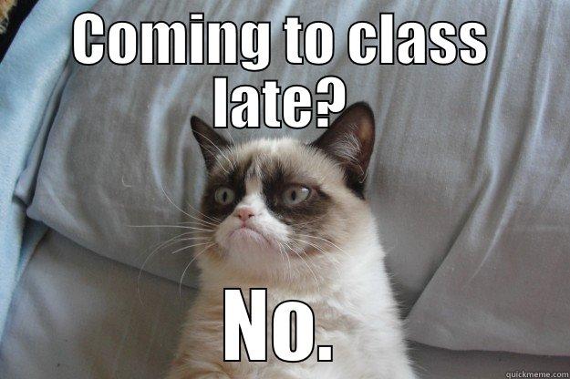 COMING TO CLASS LATE? NO. Grumpy Cat