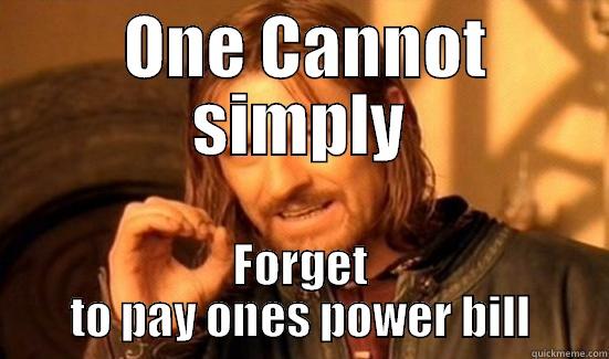 Berrrerrmerrr one ring -  ONE CANNOT SIMPLY FORGET TO PAY ONES POWER BILL Boromir