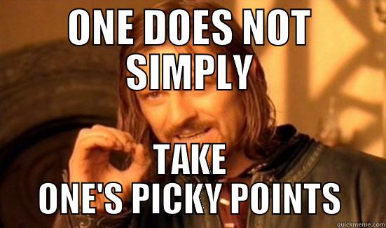 Picky Points - ONE DOES NOT SIMPLY TAKE ONE'S PICKY POINTS Boromir