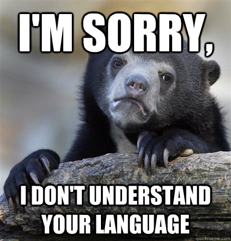 I'm sorry, I don't understand your language - I'm sorry, I don't understand your language  Confession Bear