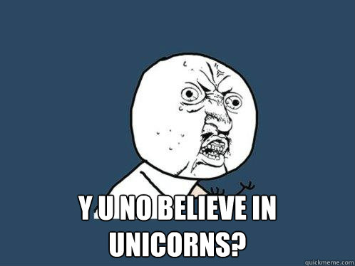  y u no believe in unicorns? -  y u no believe in unicorns?  Y U No