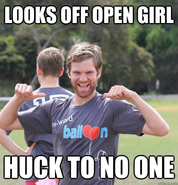 looks off open girl huck to no one  Intermediate Male Ultimate Player