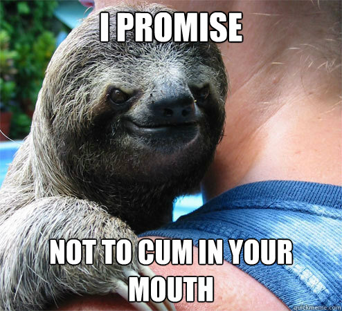 i promise not to cum in your mouth
  Suspiciously Evil Sloth