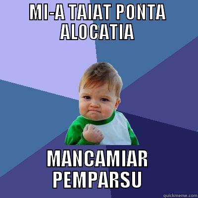 MI-A TAIAT PONTA ALOCATIA MANCAMIAR PEMPARSU Success Kid