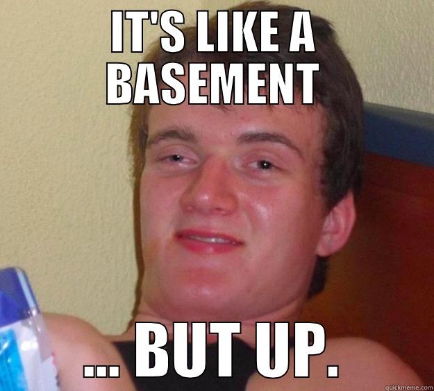 IT'S LIKE A BASEMENT ... BUT UP. 10 Guy