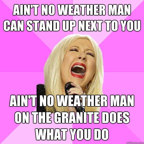 ain't no weather man can stand up next to you ain't no weather man on the granite does what you do  Wrong Lyrics Christina