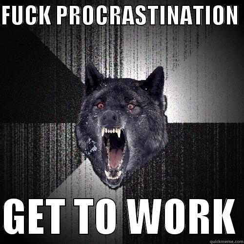 FUCK PROCRASTINATION   GET TO WORK Insanity Wolf