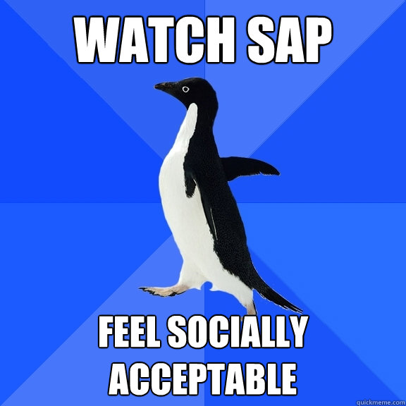 watch sap feel socially acceptable  Socially Awkward Penguin