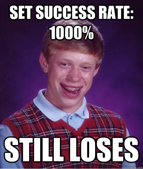 Set success rate: 1000% Still loses  Bad Luck Brian