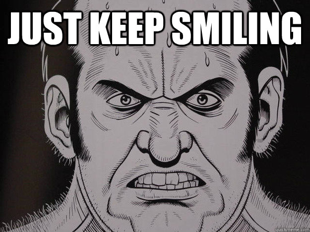 just keep smiling  - just keep smiling   dan clowes smiling guy