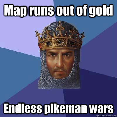 Map runs out of gold Endless pikeman wars  Age of Empires