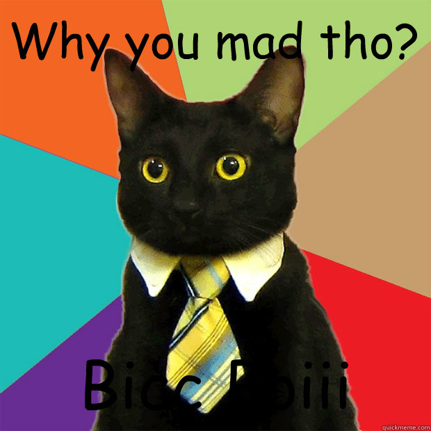 Why you mad tho? Bicc Boiii  Business Cat