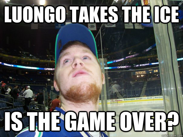 luongo takes the ice is the game over?  Yearning Kuhner