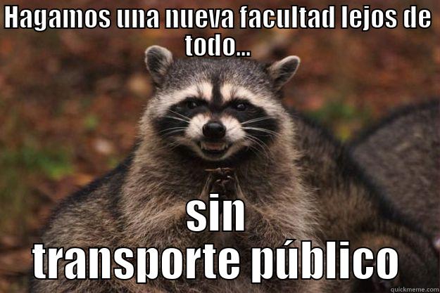 HAGAMOS UNA NUEVA FACULTAD LEJOS DE TODO... SIN TRANSPORTE PÚBLICO Evil Plotting Raccoon