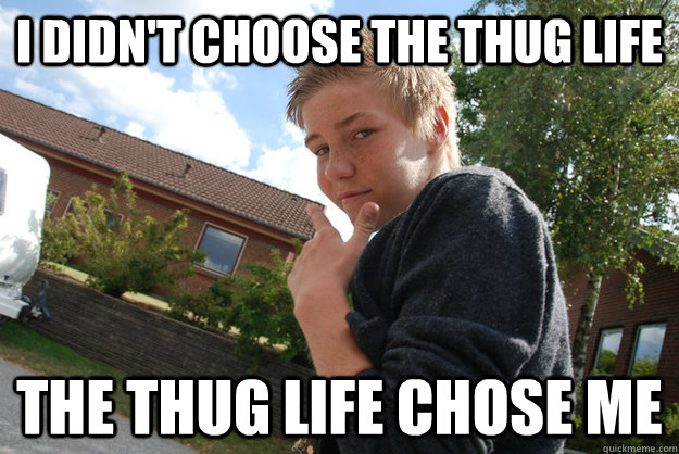 I didn't choose the thug life The thug life chose me  