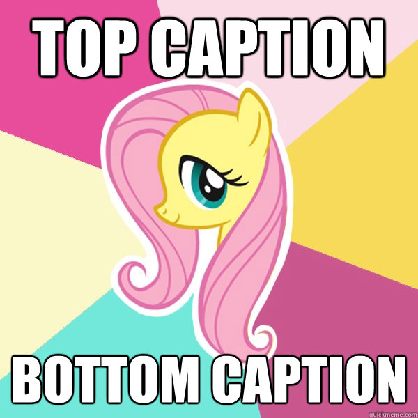 Top caption Bottom caption  Fluttershy