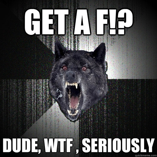 GET A F!?  dude, wtf , seriously   Insanity Wolf