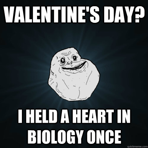 Valentine's day? i held a heart in biology once - Valentine's day? i held a heart in biology once  Forever Alone