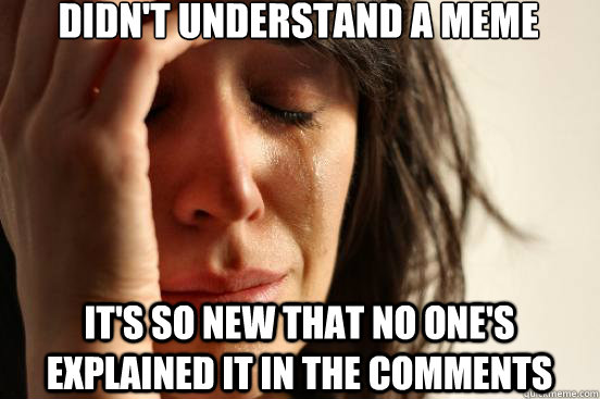 Didn't understand a meme it's so new that no one's explained it in the comments - Didn't understand a meme it's so new that no one's explained it in the comments  First World Problems