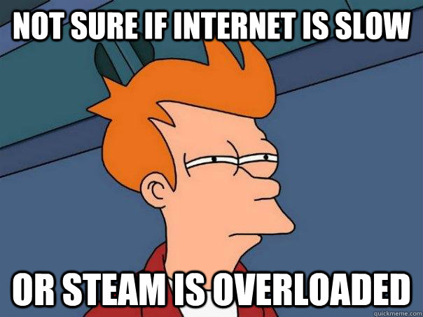 Not sure if internet is slow or steam is overloaded  Futurama Fry