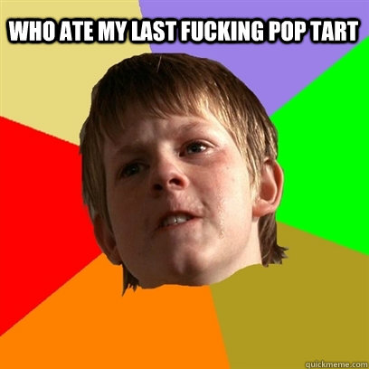 who ate my last fucking pop tart   Angry School Boy