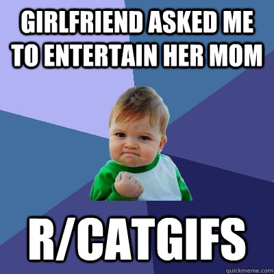 Girlfriend asked me to entertain her mom r/catgifs  Success Kid