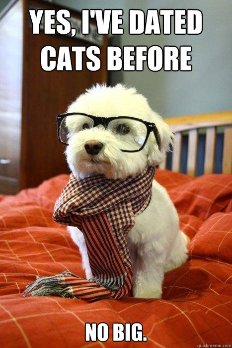 YES, I'VE DATED CATS BEFORE NO BIG.  Hipster Dog