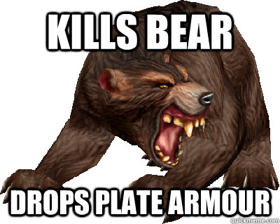 Kills Bear Drops Plate Armour  Game Logic