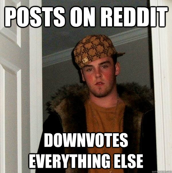 posts on reddit downvotes everything else - posts on reddit downvotes everything else  Scumbag Steve