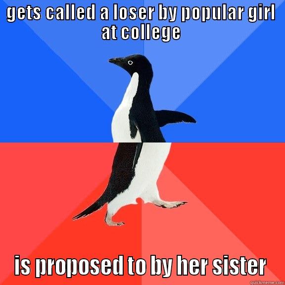 GETS CALLED A LOSER BY POPULAR GIRL AT COLLEGE IS PROPOSED TO BY HER SISTER Socially Awkward Awesome Penguin