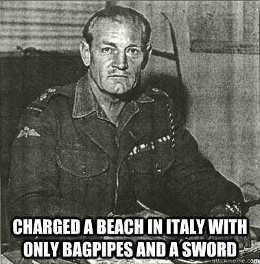  charged a beach in italy with only bagpipes and a sword  churchill 2