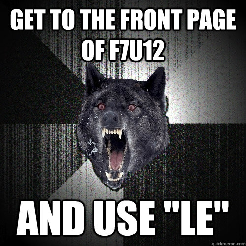 get to the front page of f7u12 and use 