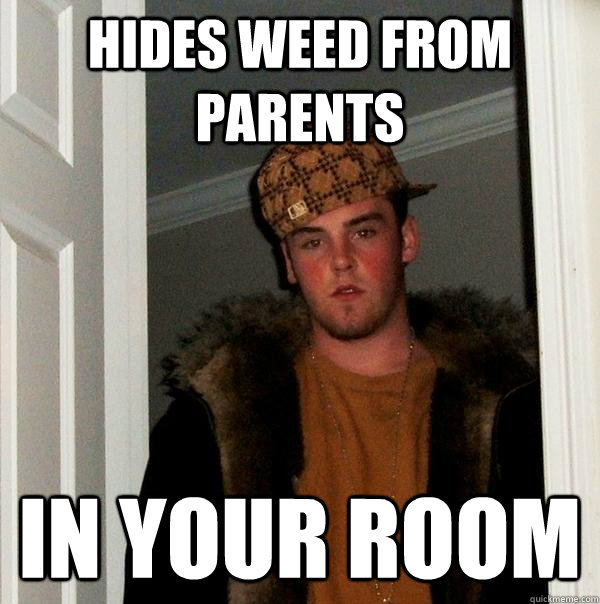 Hides weed from parents in your room  Scumbag Steve