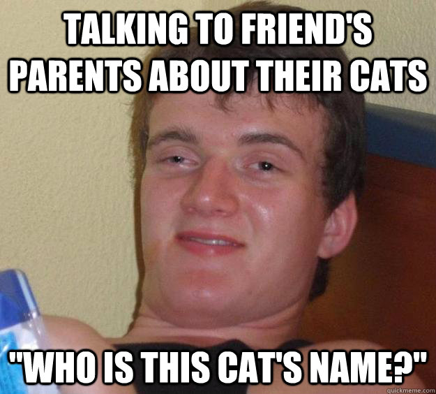 Talking to friend's parents about their cats 