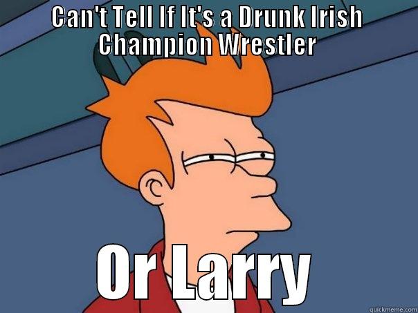 CAN'T TELL IF IT'S A DRUNK IRISH CHAMPION WRESTLER OR LARRY Futurama Fry