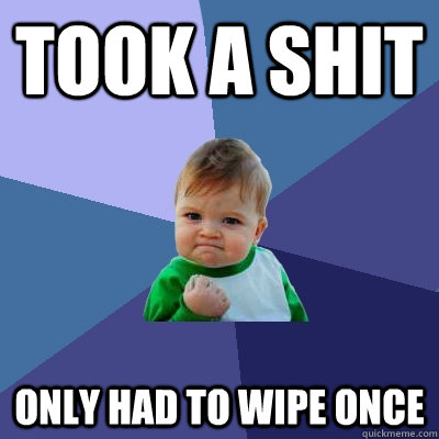 took a shit only had to wipe once  Success Kid