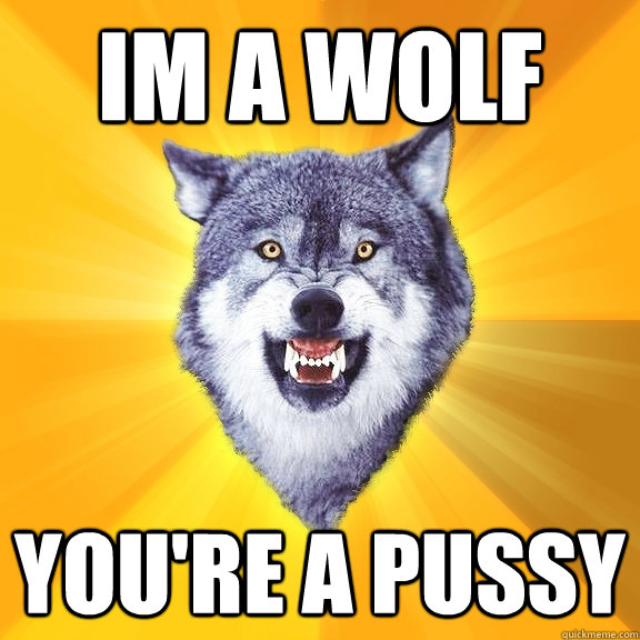 im a wolf you're a pussy  Courage Wolf