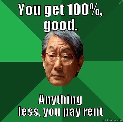 pay me! - YOU GET 100%, GOOD. ANYTHING LESS, YOU PAY RENT High Expectations Asian Father