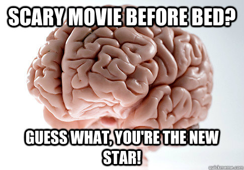 Scary Movie Before Bed? Guess what, you're the new star!  Scumbag Brain