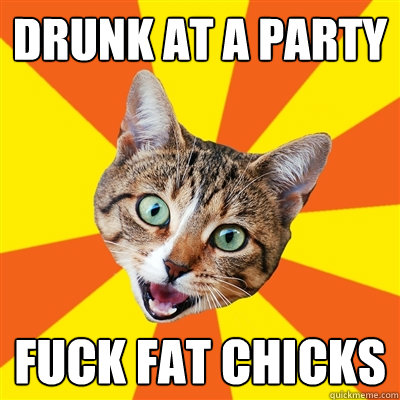 Drunk at a party fuck fat chicks  Bad Advice Cat